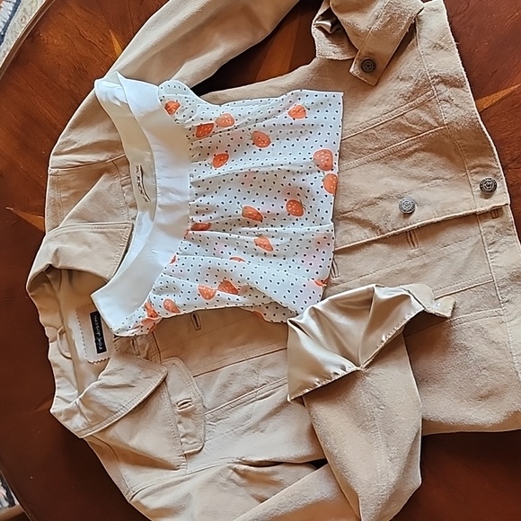 2 pc For Joseph Suede Jacket & XX3 Sheer Strawberry Top BUNDLE 2 PIECE both sz S - Picture 17 of 17